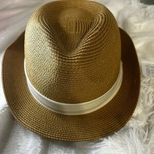 FURTALK M Fedora Straw Sun Hat for Men Women Foldable Roll Up Short Brim Trilby